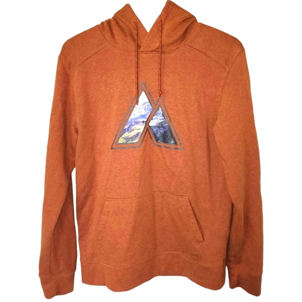 Alpine Design Orange Mountain Graphic Hoodie. Sz. S